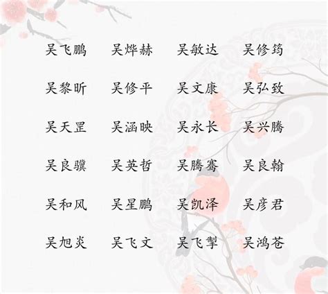 姓吳好聽的名字|吴姓最好听的名字(精选500个)